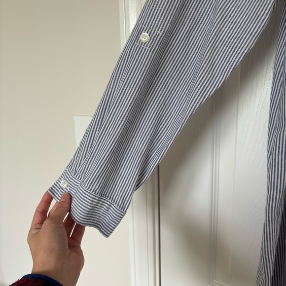 Zac & Rachel Blue White Striped Button Down Top Size Small - Picture 4 of 8